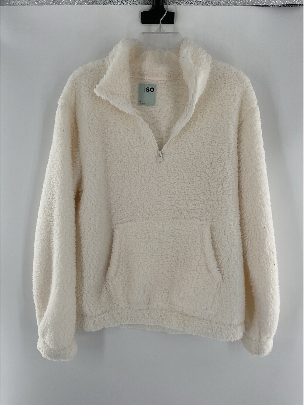 SO Goods For Life Women’s Medium Beige Fleece 1/4 Zip Sweatshirt 132